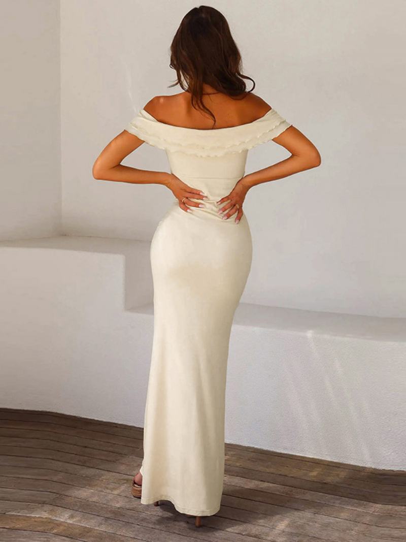 Dámské Šaty Bodycon Nařasené Promoce Maxi Na Maturitní Ples - Světle Žlutá