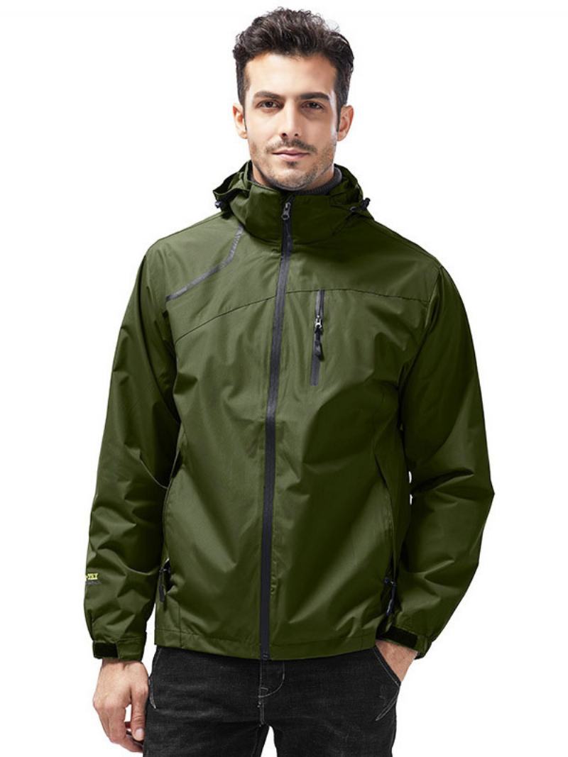 Bunda Pro Muže Na Zip Polyester Úžasná Černá - Hunter Green
