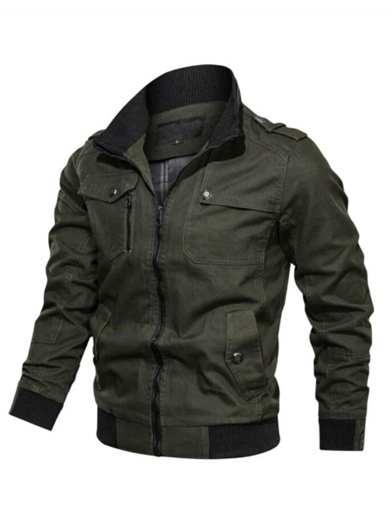 Pánská Bunda Na Zip Polyester Smart - Zelená