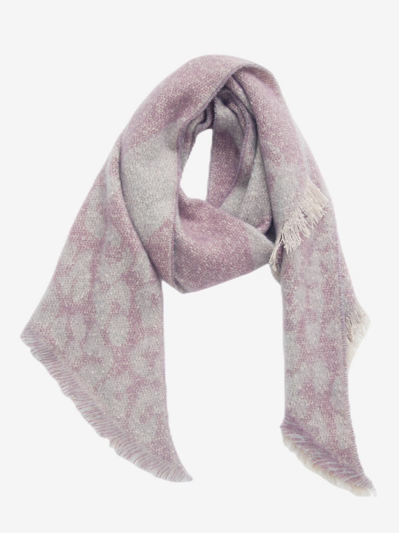 Dámské Šátky Soft Scarf Eyelash Trim Color Block Fuzzy Blanket - Fialová