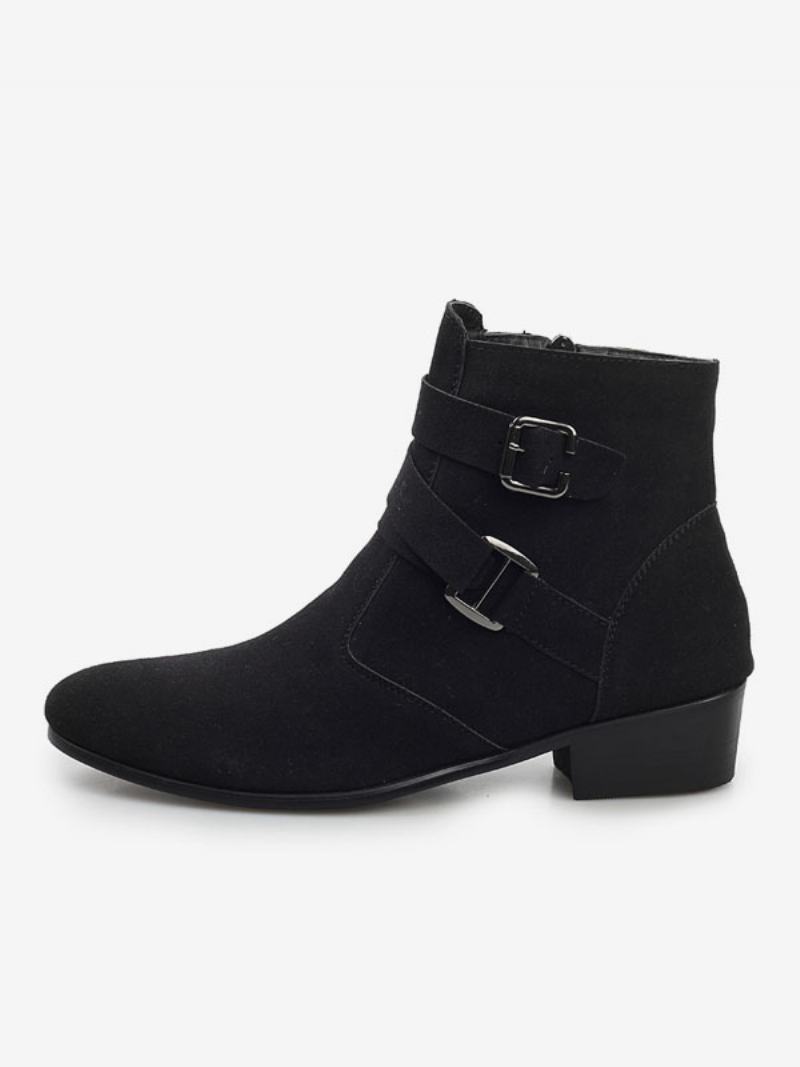 Pánské Boty Chelsea Boots Černé Pu Kožené Jodhpur Kotníkové - Černá